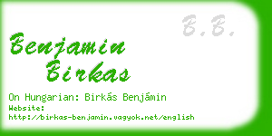 benjamin birkas business card