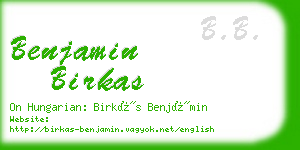 benjamin birkas business card